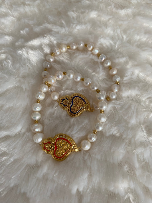 Bracelet en perles & Cœur de Viana